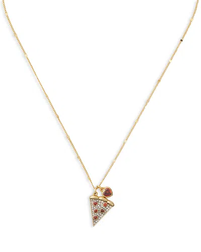 Kate Spade New York Pizza My Heart Crystal Pizza Slice Pendant Necklace, 17-20 In Gold