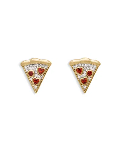 Kate Spade New York Pizza My Heart Crystal Pizza Slice Stud Earrings In Gold