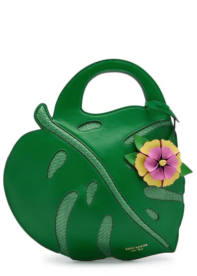 Kate Spade New York Playa 3d Leaf Leather Tote In Green