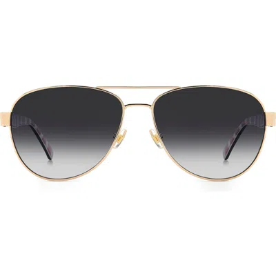 Kate Spade New York Polina 61mm Polarized Gradient Pilot Sunglasses In Gold