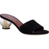 Kate Spade Polished Suede Slide Sandals In Black