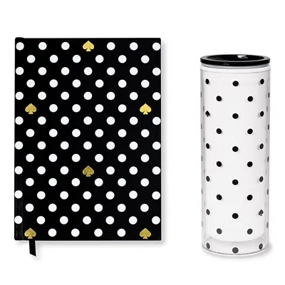 Kate Spade New York Polka Dot Daily Planner & Thermal Mug Set In Black