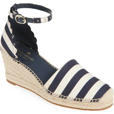 Kate Spade New York Polly Espadrille Wedge Sandal In Blazer Blue/parchment