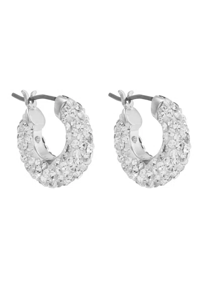 Kate Spade New York Pop Of Joy Crystal-embellished Huggie Earrings In Gray