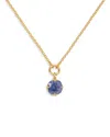 Kate Spade Gold-tone Pop Of Joy Spade Flower Pendant Necklace, 16" + 3" Extender In Blue/gold