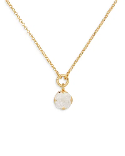 Kate Spade New York Pop Of Joy Cubic Zirconia Pendant Necklace, 16-19 In White/gold