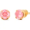 Kate Spade Gold-tone Cubic Zirconia Flower Stud Earrings In Pink