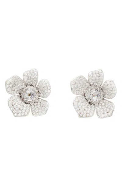 Kate Spade New York Poppy Power Statement Stud Earrings In Clear/silver