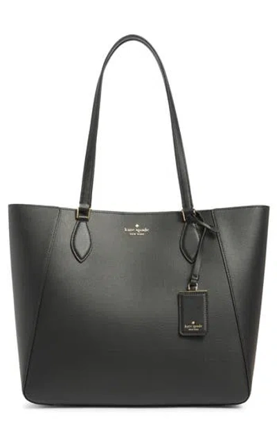 Kate Spade New York Poppy Refined Grained Leather Tote Bag In Black