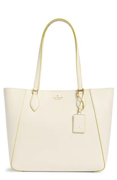 Kate Spade New York Poppy Refined Grained Leather Tote Bag In White