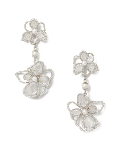Kate Spade New York Precious Bloom Cz Double Drop Earrings In Metallic