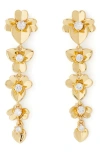 Kate Spade New York Precious Pansy Linear Drop Earrings In Gold.