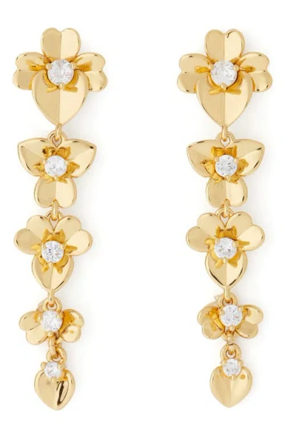 Kate Spade New York Precious Pansy Linear Drop Earrings In Gold