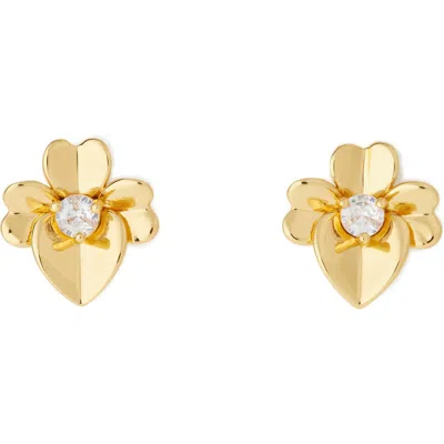Kate Spade New York Precious Pansy Stud Earrings In Gold.