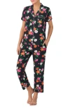 Kate Spade New York Short Sleeve Cropped Pajama Set In Multi