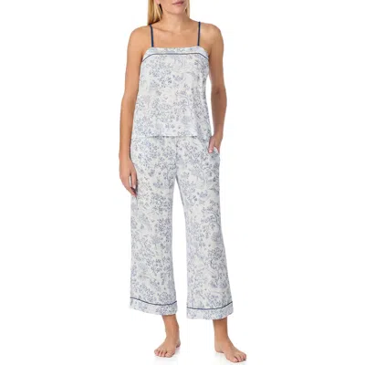 Kate Spade New York Print Crop Pajamas In Blue