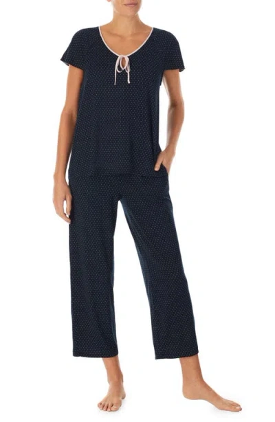 Kate Spade New York Print Crop Pajamas In Black Pt