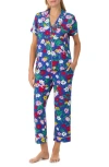 Kate Spade New York Print Crop Pajamas In Blue