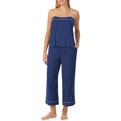 Kate Spade New York Print Crop Pajamas In Blue