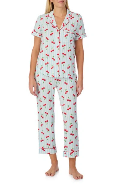 Kate Spade New York Print Crop Pajamas In Blue