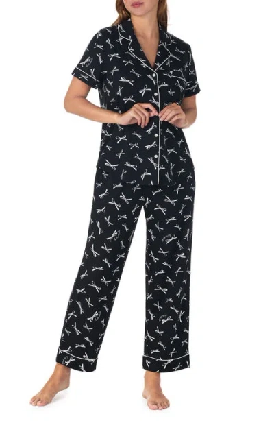 Kate Spade New York Print Crop Pajamas In Blue
