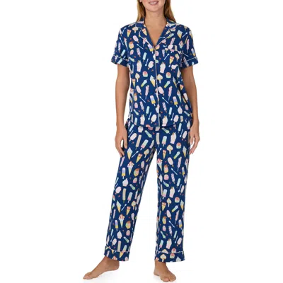 Kate Spade New York Print Crop Pajamas In Blue