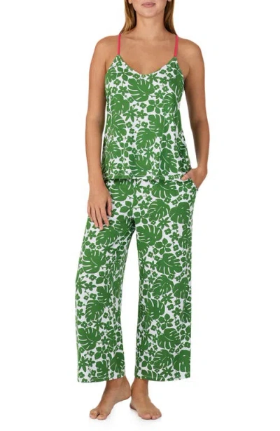 Kate Spade New York Print Crop Pajamas In Green