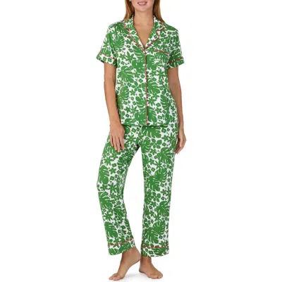 Kate Spade New York Print Crop Pajamas In Green