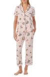 Kate Spade New York Printed Button Front Sleep Shirt In Pink