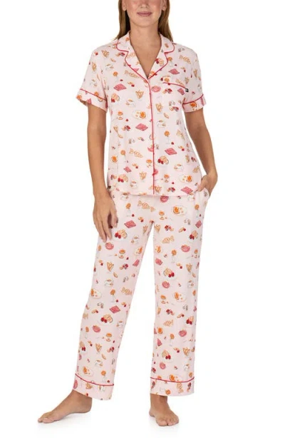Kate Spade New York Print Crop Pajamas In Pink