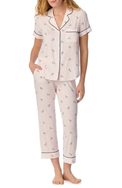 Kate Spade New York Print Crop Pajamas In Pink