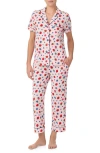 Kate Spade New York Cropped Pajama Set In Pink Multi
