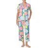 Kate Spade New York Cozy Jersey Cropped Pajama Set In Pink Multi