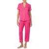 Kate Spade New York Print Crop Pajamas In Pink/white