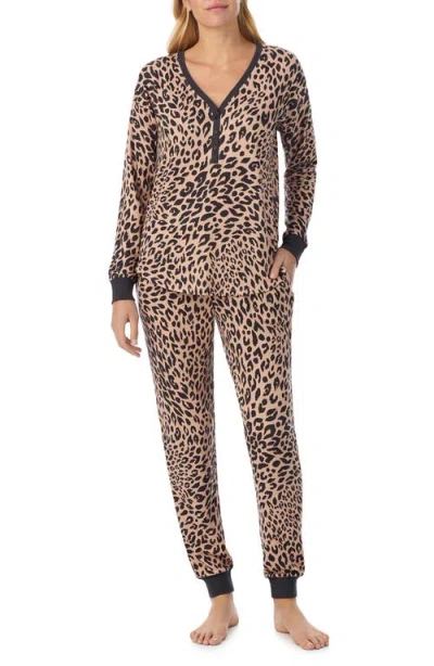 Kate Spade New York Print Henley Pajamas In Animal Print
