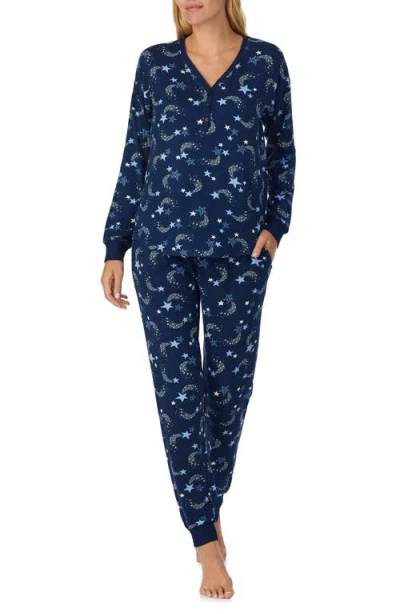 Kate Spade New York Print Henley Pajamas In Blue