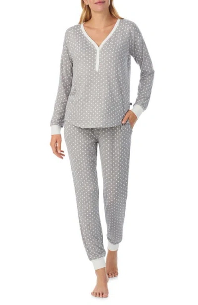 Kate Spade New York Print Henley Pajamas In Gray