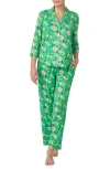 Kate Spade New York Print Jersey Pajamas In Green Floral