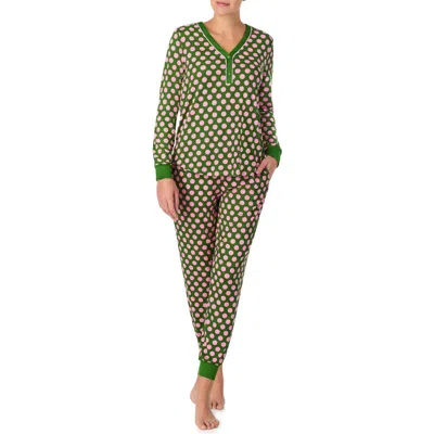 Kate Spade New York Print Pajamas In Green Print