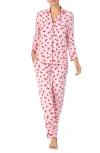 Kate Spade New York Printed Long Sleeve Pajama Set In Pink Print
