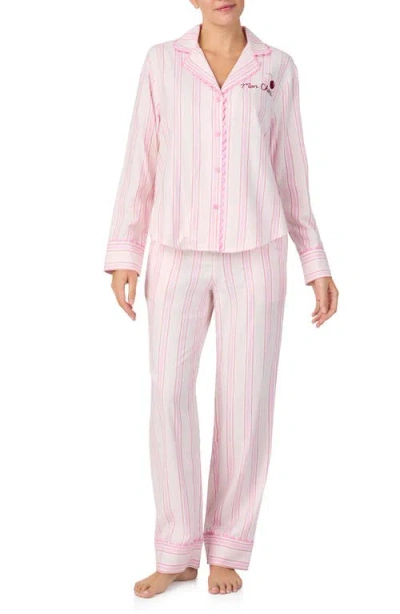 Kate Spade New York Print Pajamas In Pink Stripe