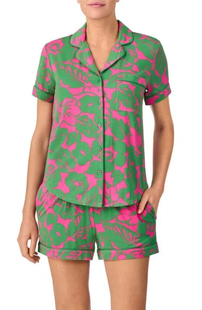 Kate Spade New York Print Short Pajamas In Green