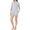 Kate Spade New York Short Sleeve Boxer Pajama Set In Blue