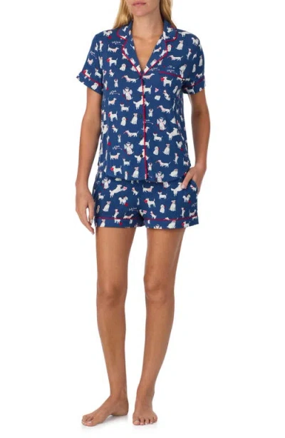 Kate Spade New York Print Short Pajamas In Blue