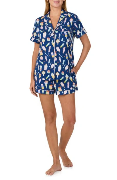 Kate Spade New York Print Short Pajamas In Blue
