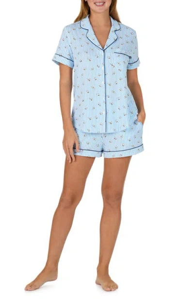 Kate Spade New York Print Short Pajamas In Blue