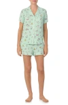 Kate Spade New York Print Short Pajamas In Green/ Novel