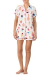 Kate Spade New York Jersey Boxer Pajama Set In Ivory Print