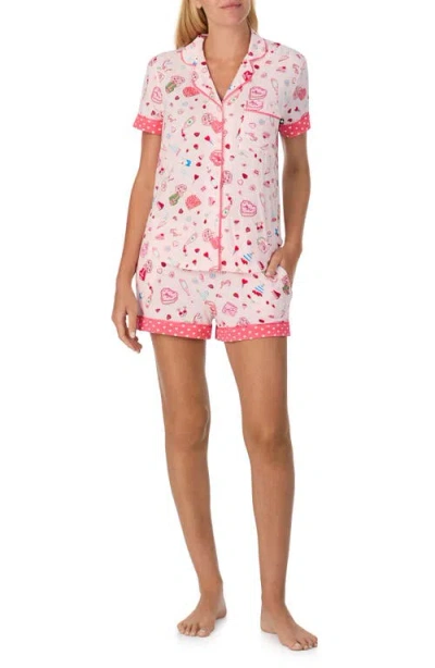 Kate Spade New York Print Short Pajamas In Pink