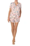 Kate Spade New York Print Short Pajamas In Pink Print